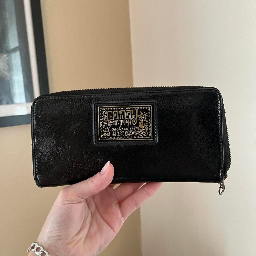 Y2K 2000s Coach Poppy Leather Tri-Fold Wallet / Clutch